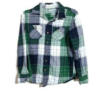 Arizona boys plaid shirt sz 8 green gray white